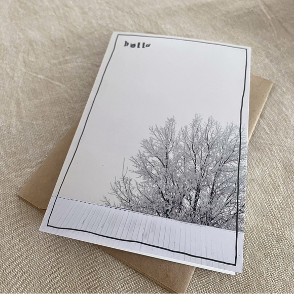 4/$20- Winter Hello Handmade Greeting Card - Picture 2 of 2
